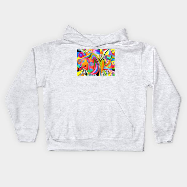 Quantum Extrasensory Cleromancy (abstract art) Kids Hoodie by (b)ananartista sbuff